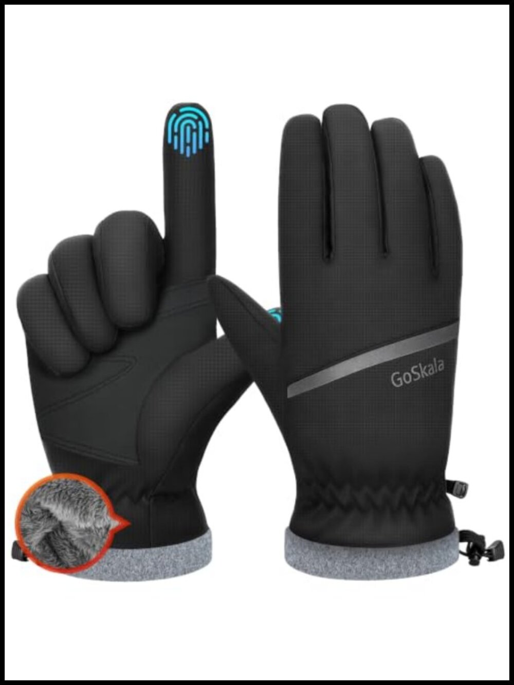 Waterproof Winter Ski Gloves Fleece Lined Touchscreen Non-Slip